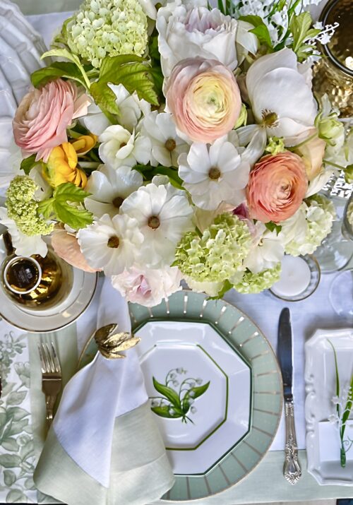lily of the valley table setting idea