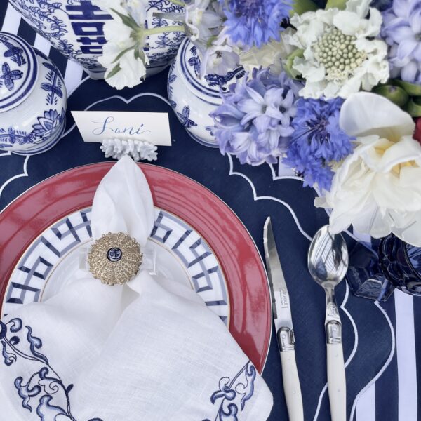 Elegant Red White and Blue Tablescape for Patriotic Holidays