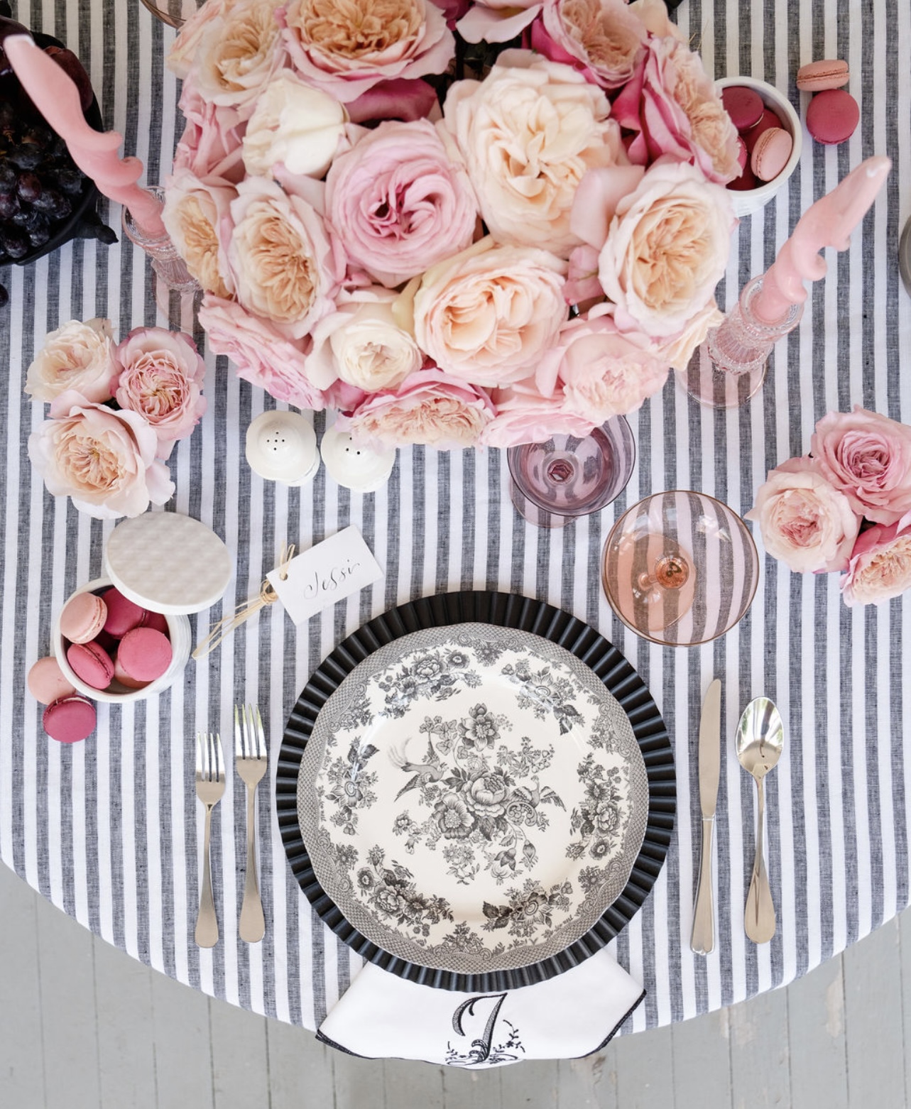 Beautiful Black and White Garden Party Tablescape