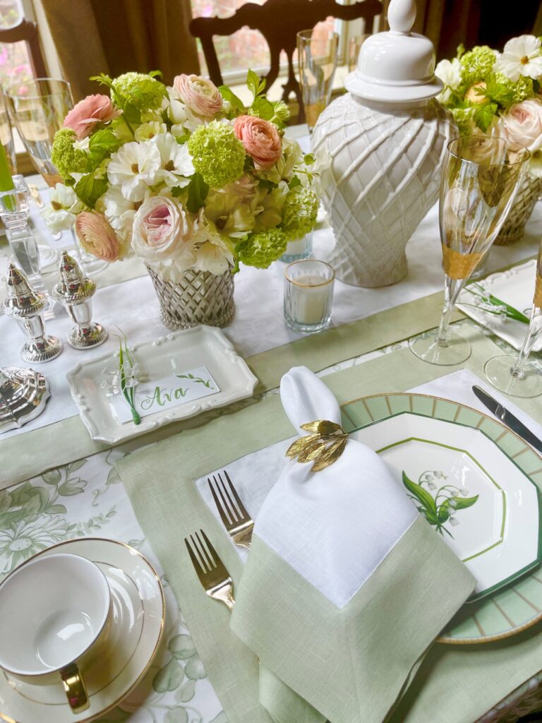 Lily of the Valley Tablescape Ideas - Ivory & Noire