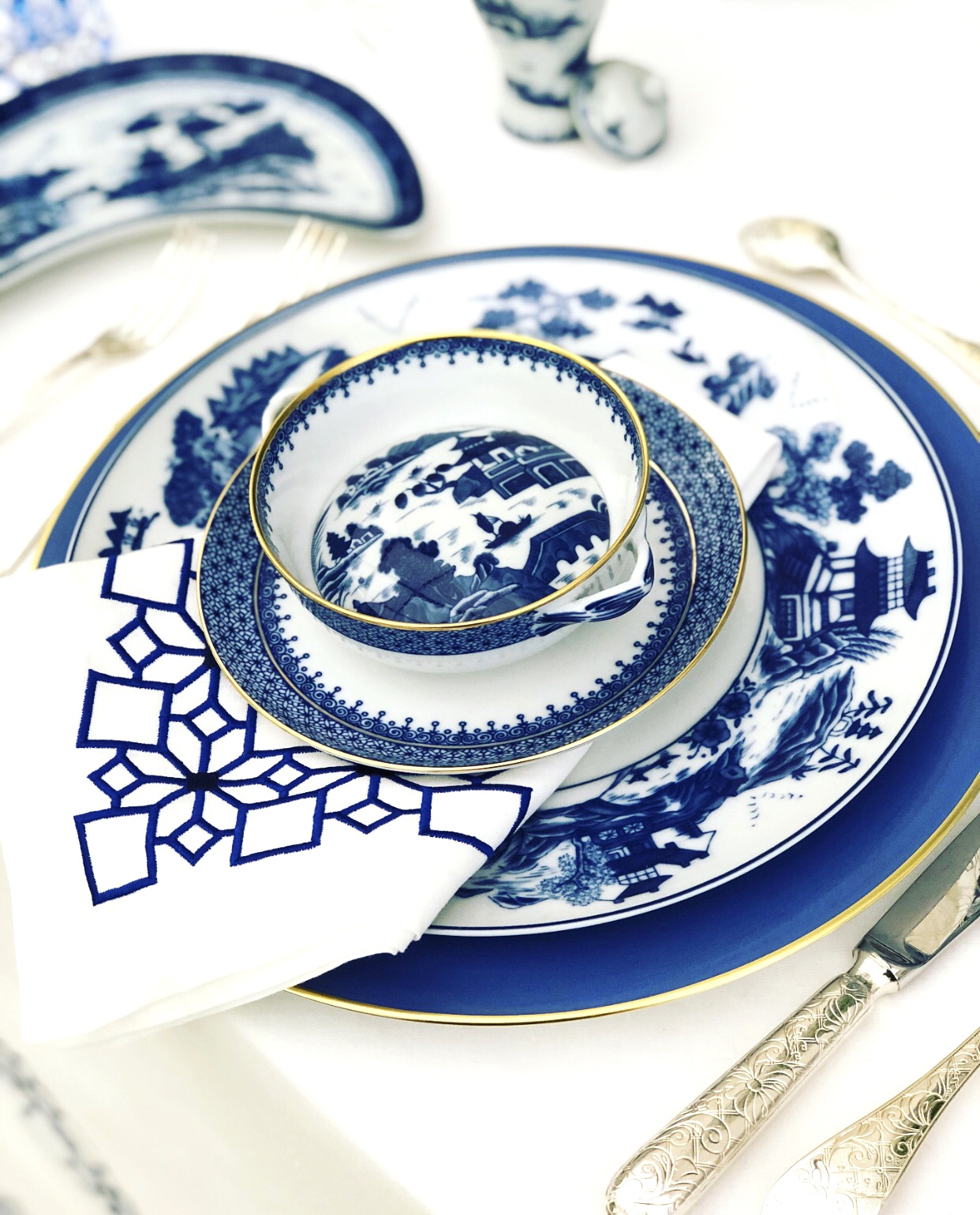 Blue and White Place setting
