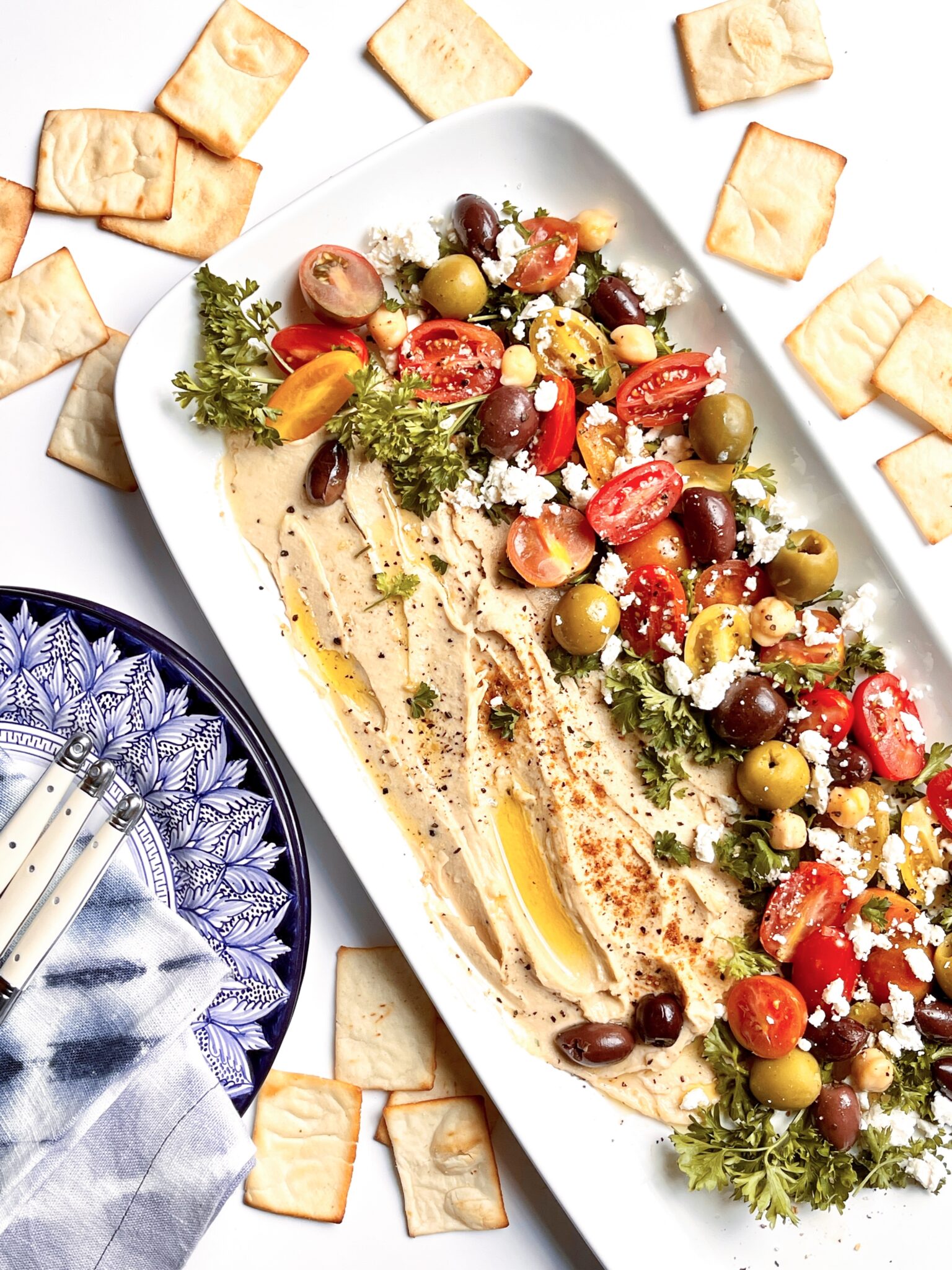 A Mediterranean Loaded Hummus Platter An Easy and Delicious Appetizer