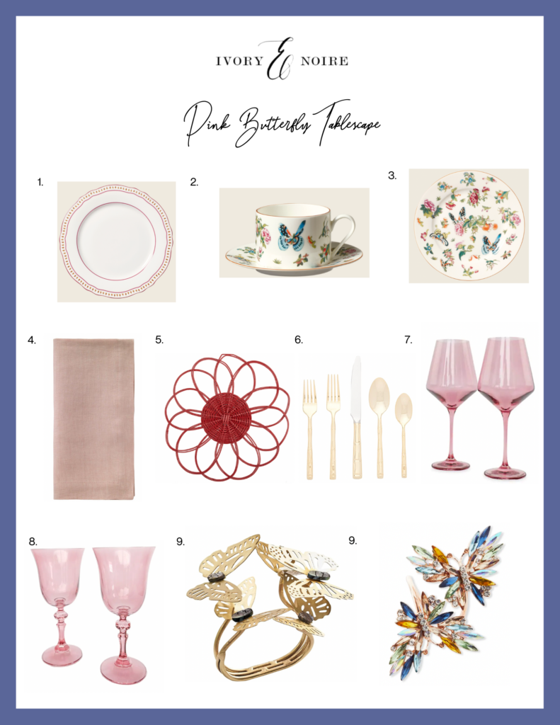 pink butterfly tablescape